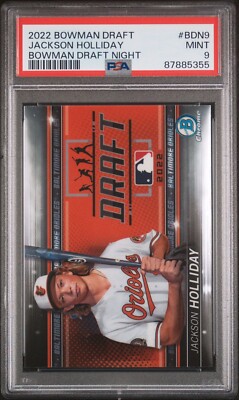 ?PSA 9? JACKSON HOLLIDAY 2022 Bowman Draft Chrome DRAFT NIGHT 