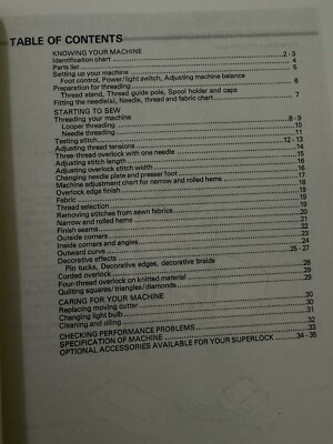 WHITE SUPERLOCK 534 Serger Manual Instruction Booklet