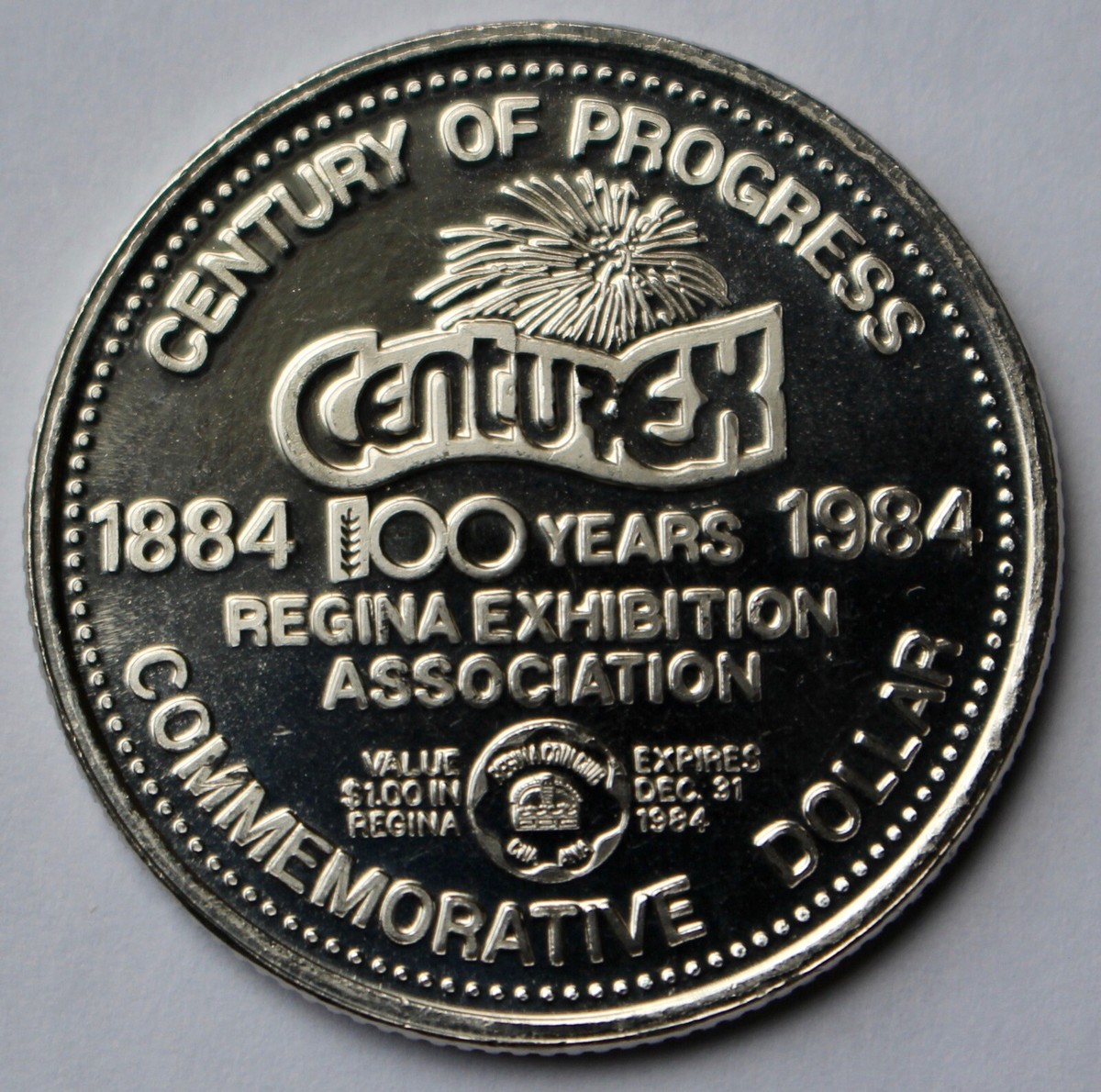1984 FLOREAT REGINA Saskatchewan COMMEMORATIVE DOLLAR TOKEN