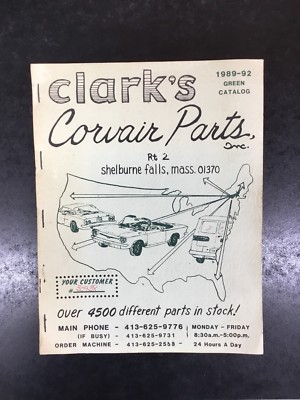 Clarks Corvair Parts, Inc 1989- 1992 Green Catalog | eBay
