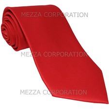 New Vesuvio Napoli Men's necktie solid color 100 polyester wedding prom Red