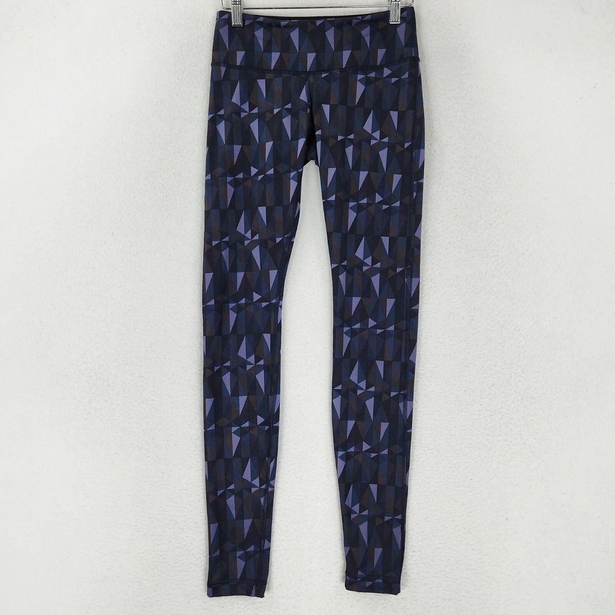 Lululemon Leggings Womens Purple Blue Wunder Under Geometric Print 7/8  Ankle
