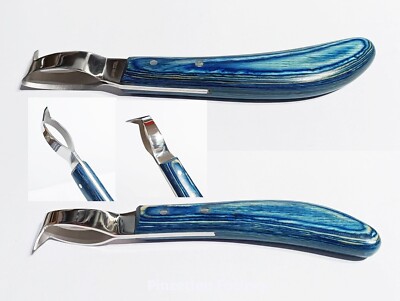 PREMIUM Schlaufenmesser mit Doppel seitige Funktion/ Huf/Klauenmesser, (Blue)-