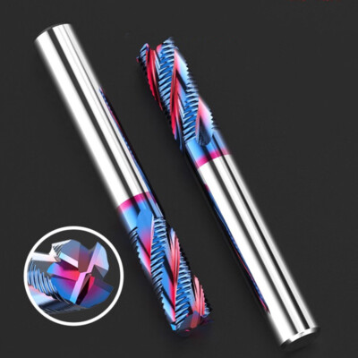 Carbide Nano End Mill Cutter 65° 4 Flute Corrugated Edge Milling Cutter Drill