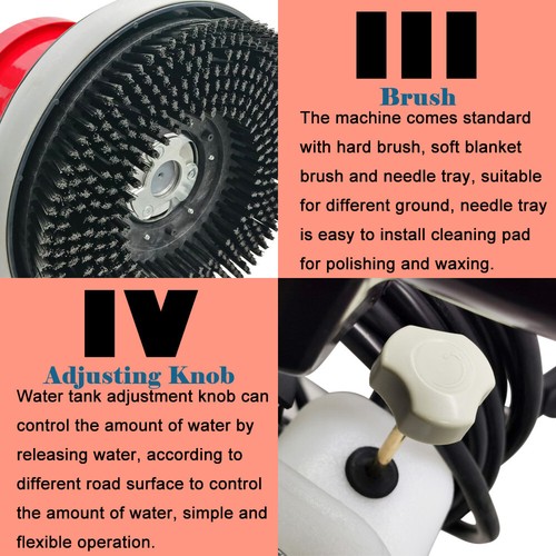 Floor Polisher Commercial Floor Buffer Scrubber Carpet Cleaning Machine 110V - Picture 21 of 24