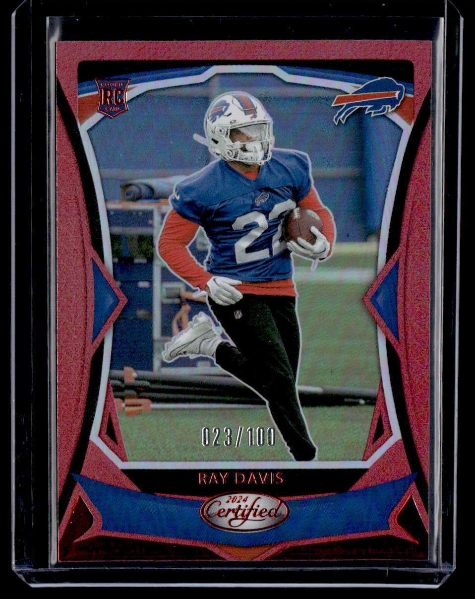 2024 Certified Red Mirror Ray Davis RC 023/100 Buffalo Bills #196