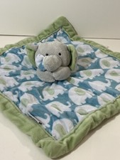 Carters Gray Elephant Light Green Aqua Lovey Security Blanket 2016