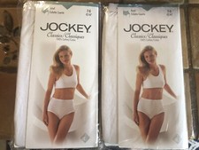 Lot 2 New 1998 Vintage Pair Jockey For Her Womens Cotton Briefs 7 NOS White
