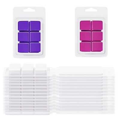 15 Pack Wax Melt Molds 6 Cavity Clear Empty Plastic Wax Melt Containers