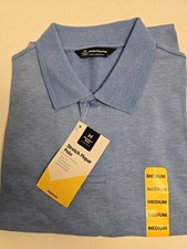 Member's Mark Men's Stretch Cotton Classic Fit Pique Polo Shirt Blue MEDIUM NWT