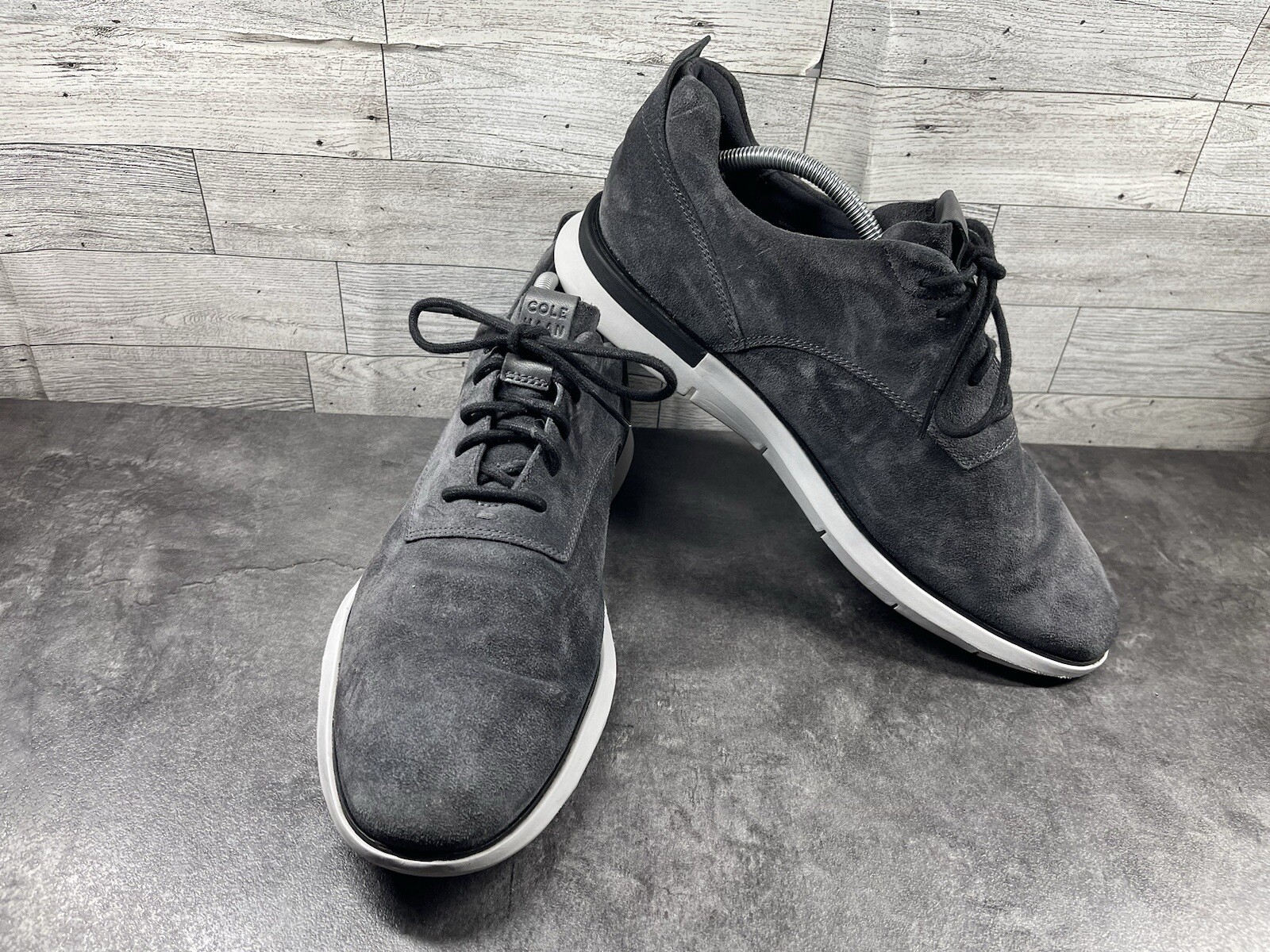 SAOLA Scarpe Cole Haan Oxford Uomo 11M Grand Horizon Grigio Scamosciato Abito Lavoro Stringate Derby