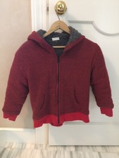 Boys Heavy Lined Fleece Coat Hooded Size 7-8 Medium