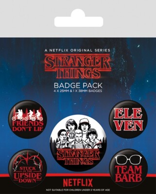 Button Badge 5er Pack STRANGER THINGS - Team Barb  1x38mm & 4x25mm BP80656