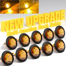 3/4" LED Marker Lights Round Clearance Truck RV Trailer Flash 12V Bullet Lamps