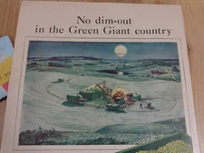 Green Giant Peas Magazine Ad Print 1943 WWII No Dim Out Le Sueur Minnesota
