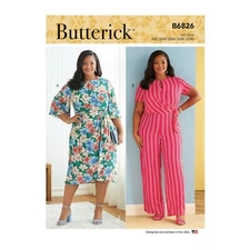 Butterick Sewing Pattern B6826 R11072 Dress Jumpsuit Womens Size 18W-24W UNCUT