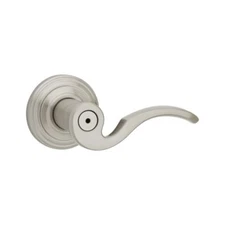 Kwikset Brooklane Bed/Bath Lever in Satin Nickel
