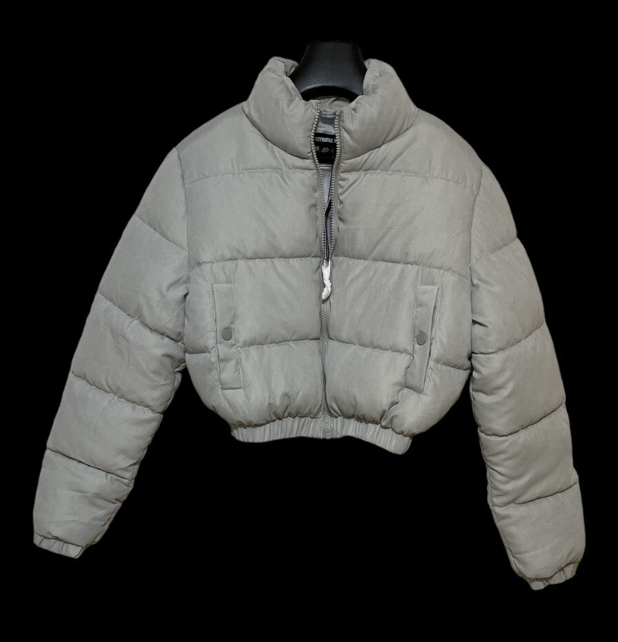 Pretty Little Thing Womens Peach Skin Cropped Puffer Jacket Pretty Little Thing Womens Peach Skin Cropped Puffer Jacket