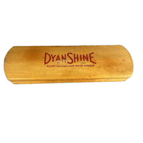 DYAN SHINE Shoe Shine Brush Horsehair USA 7.5" Boot Bristle Wood Vintage