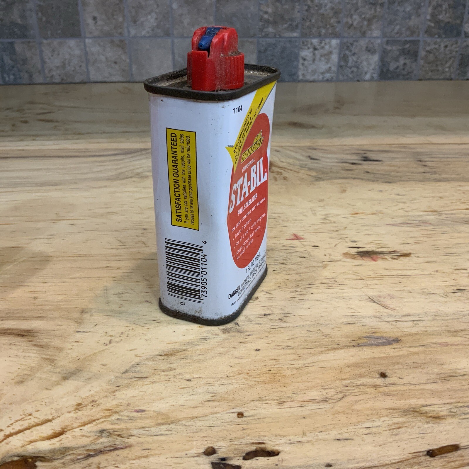 Set Of 2 Vintage Gold Eagle Sta-Bil Oil Can Tin Fuel Stabilizer 4 oz Chicago