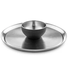 Chip and Dip Serving Set - Stainless Steel Appetizer Tray w/Shrimp Cocktail P...