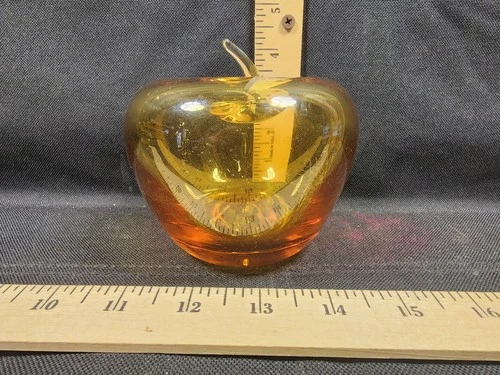 Vintage Blenko Art Glass Large Apple Paperwieght