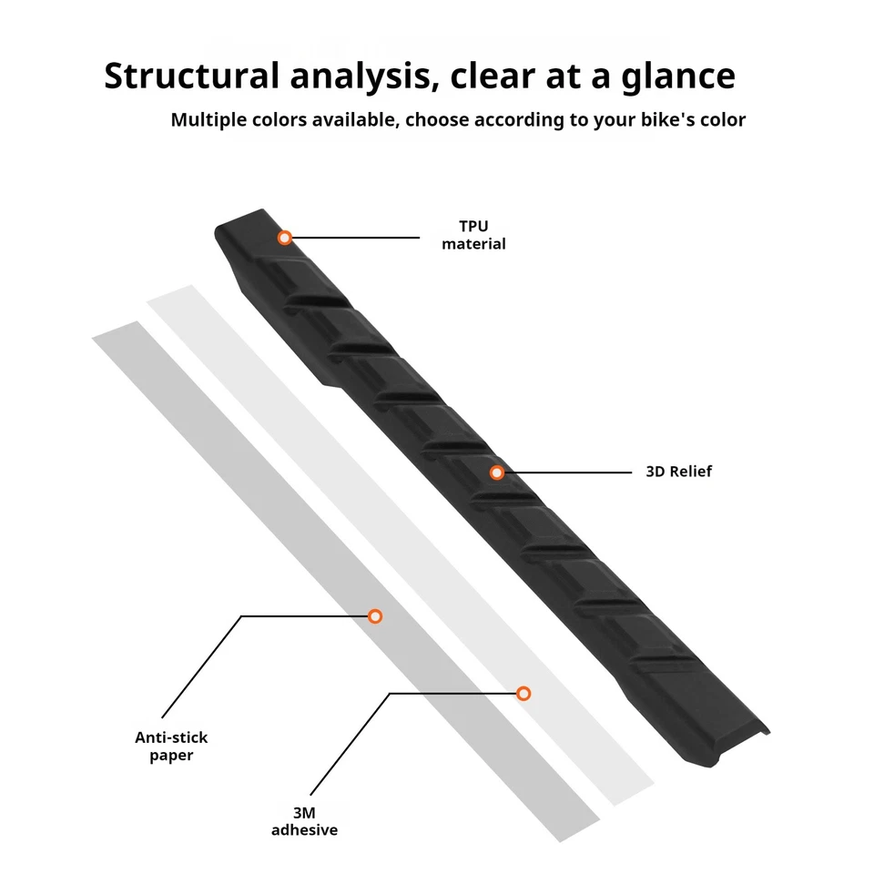 ENLEE MTB Road Bike Chain Protector TPU Chain Bicycle Frame Guards Self-Adhesive - image 3 of 4