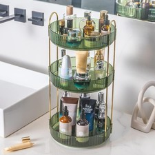 INVSSENE 360  Rotating Makeup Organizer, Bathroom Make Up Spinning Holder Rack