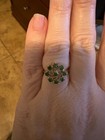 Vintage 14K Gold Faceted Green Jade Ring Size 6 Swirl Cluster Cocktail — photo 1