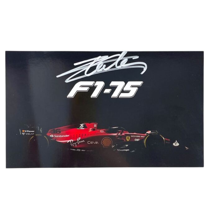 Postcard Ufficiale Scuderia Ferrari F1-75 #16 signed by Charles Leclerc