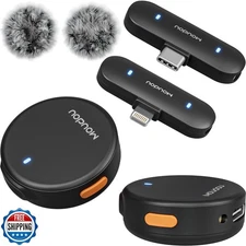 Mini micropone for iPhone Wireless lavalier mic Podcast lav Noise Cancelling 