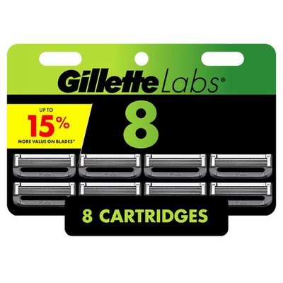Gillette Men's Razor Blade Refills with Exfoliating and Heated Razor - 8ct
