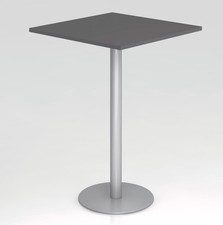 Stehtisch 80x80x111,6 cm Tisch mit Säulenfuß silberfarben Bistrotisch Partytisch