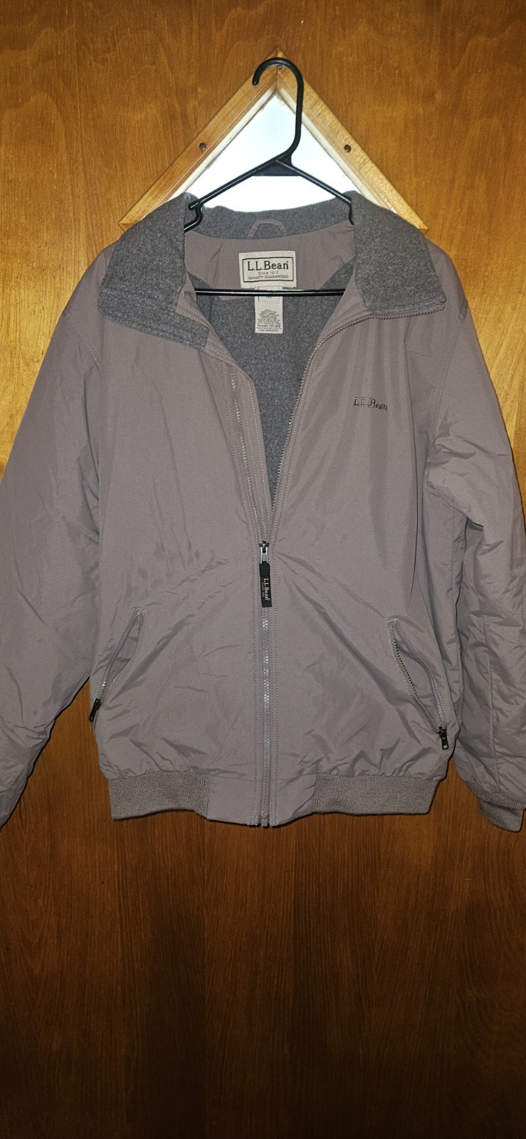 LL Bean Men's Warm-Up Jacket, Fleece Lined SZ M TALL