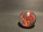 Vintage Clear Glass Paperweight With Red And Yellow Flowers — photo 5