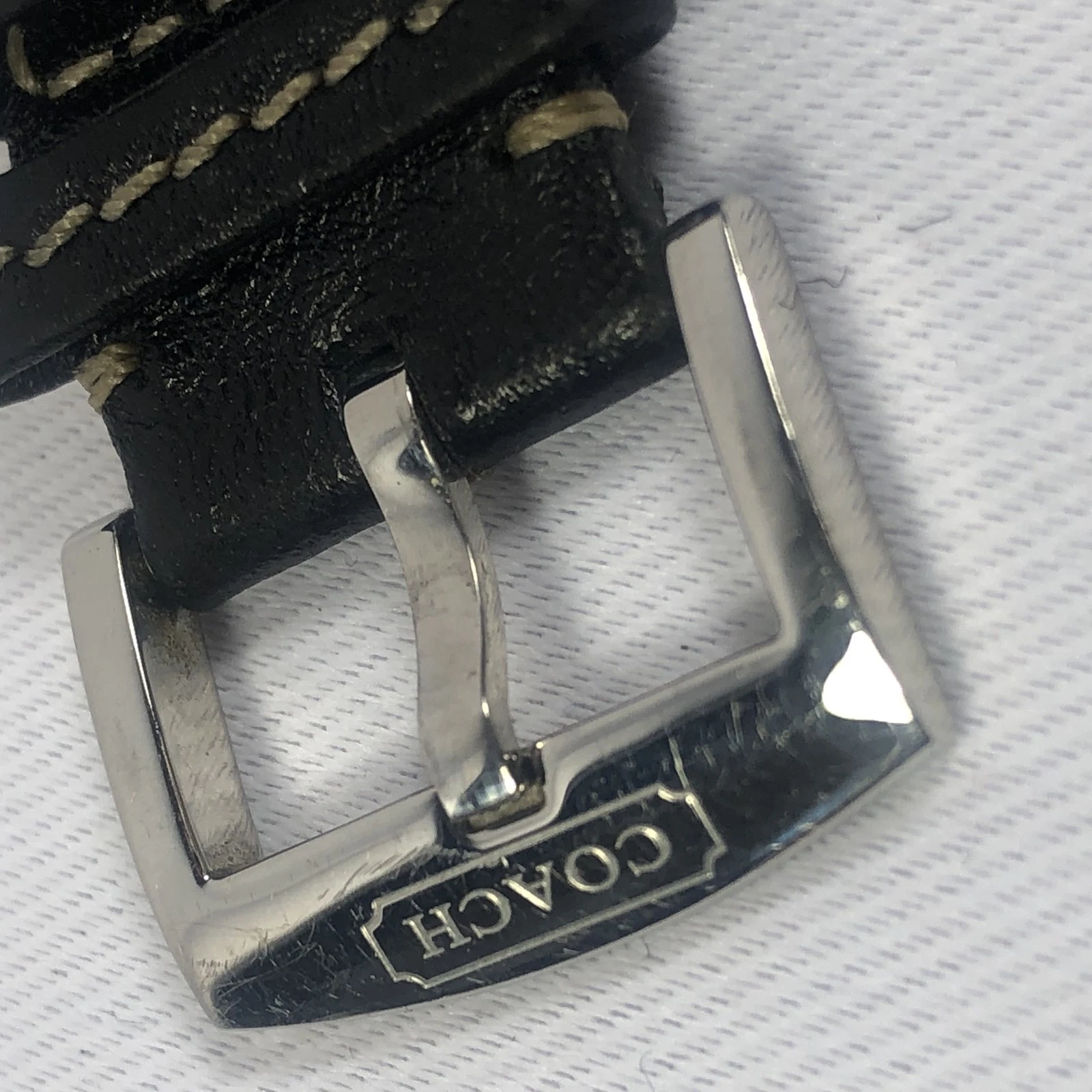 Coach Orologio Uomo Acciaio Inox Data Cinturino Pelle Nero Scatola CA.29.2.14.0374