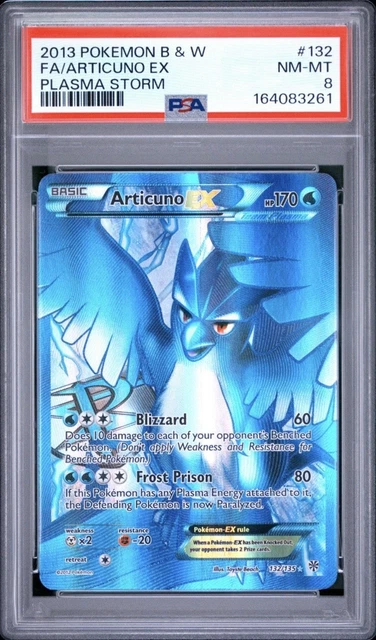 Articuno EX 132 Pokemon Plasma Storm Black & White Full Art PSA 8 Brand New Cert