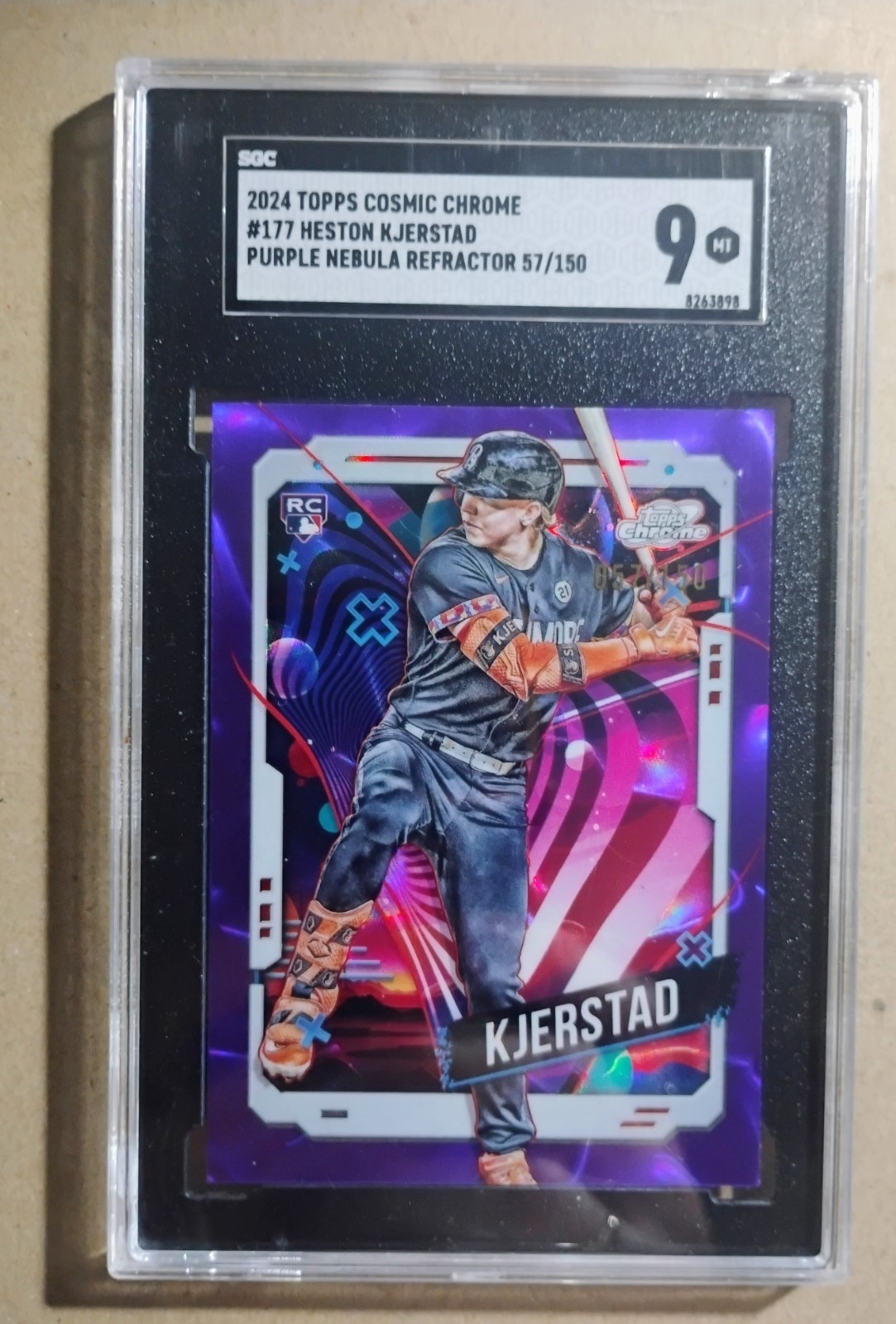 2024 Topps Cosmic Chrome Heston Kjerstad Purple Nebula Refractor /150 Mint 9