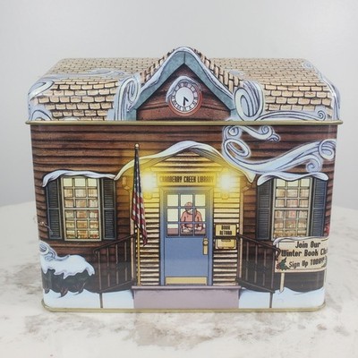 Vintage Tin Box Cranberry Creek Library Decorating House Collectible Cabin