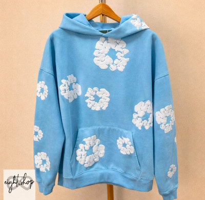 Denim Tears Merch Cotton Strass Hellblau Sweatshirt Hoodie Größe L