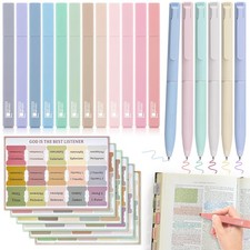 DazSpirit Bible Journaling Kit, 12 Pastel Highlighters  Color Pens  Tabs