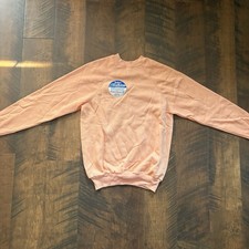 Vintage 70s 80s Tultex Sweats Sweatshirt Medium Melon USA Made Raglan Crewneck