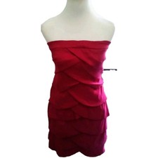 SNAP womans dress Large Evening Cocktail straplessSheath burgundy red