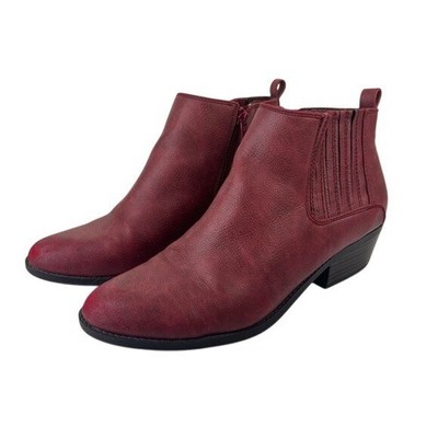 WearEver Prestan Burgundy Ankle Boots Sz 10M 86511612 Fall Winter Colorful