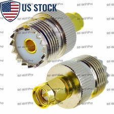 2PCS SMA Male PLug to UHF SO239 Female Jack RF Coaxial Connector Barrel Adapter