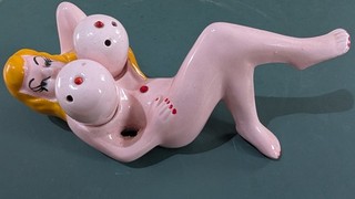 Unused Naked Lady Salt and Pepper Shakers Set With Stoppers Foreign Japanese?