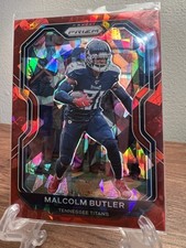 🔥2020 Panini Prizm Malcolm Butler Red Cracked Ice #106 Tennessee Titans NFL🔥
