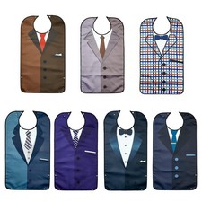 Adult Bibs for Eating Men Washable - 7 Packs Bib for Elderly with Crumb Catch...