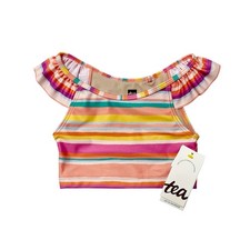 NWT Tea Collection Ruffle Tankini Swim Top Size 4