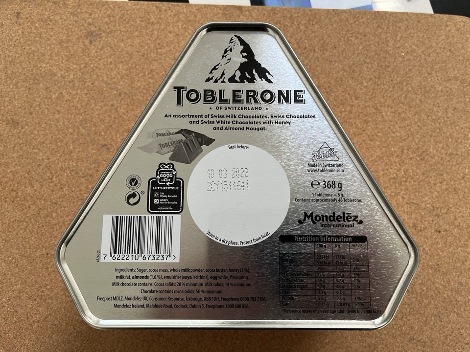 Empty Triangular Toblerone Tin Excellent Condition Collectible Tin ...